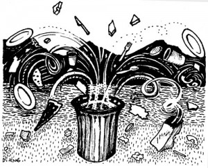 The Stranger in a Garbage Can, Illustration by Diane Wood